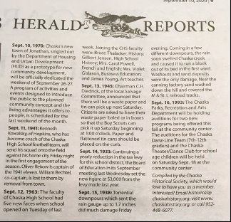 A section from the Chaska Herald Reports 