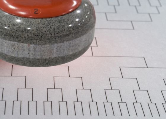 Curling stone on playoff bracket