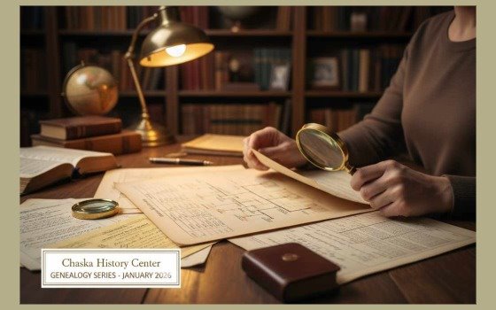 Person looking at genealogy documents