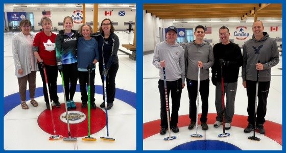 Women's and men's curling teams that will represent Chaska Curling Center at the Club National Championships