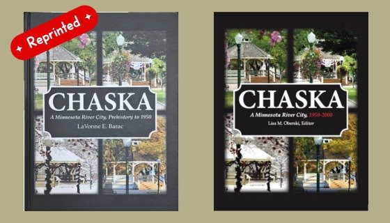 Covers of Chaska History books, Prehistory-1950 and 1950-2000