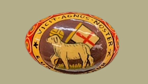 Lacquered Easter Egg with seal and motto of Moravians