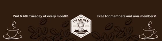 2nd and 4th Tuesday of every month, free for members and non-members, coffee cup graphics