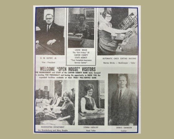Chaska Herald Ad showing bank employees