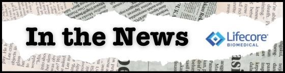 Newspaper background, In the news, Lifecore Biomedical logo
