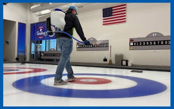 Curling Ice Maker pebbling the ice