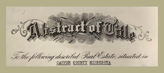 Abstract of Title header for Carver County Minnesota