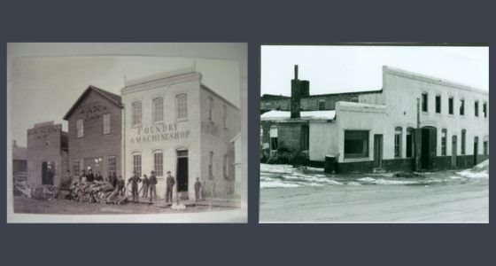 Two pictures of the Ess Foundry at different times in history
