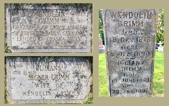 Gravestones for Wendelin and Julianna Grimm