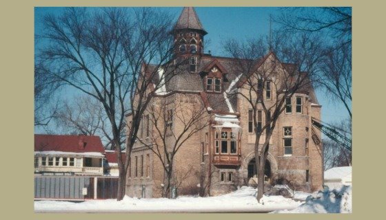 Park School building in the winter