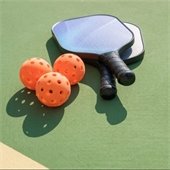 Pickleball paddles and balls