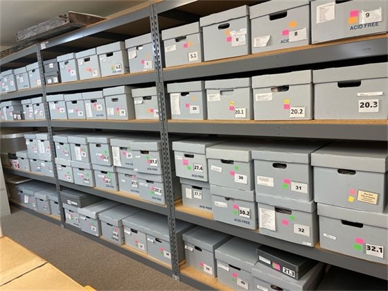 Boxes and boxes of Chaska treasures found in the Collections Room are all in our database at the Chaska History Center.