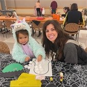 Picture of mom and daughter at a Halloween party