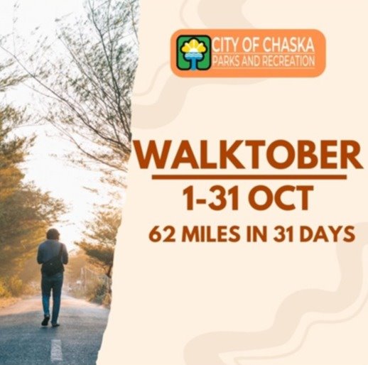 Walktober Walking Challenge; 62 miles in 31 days; October 1-31