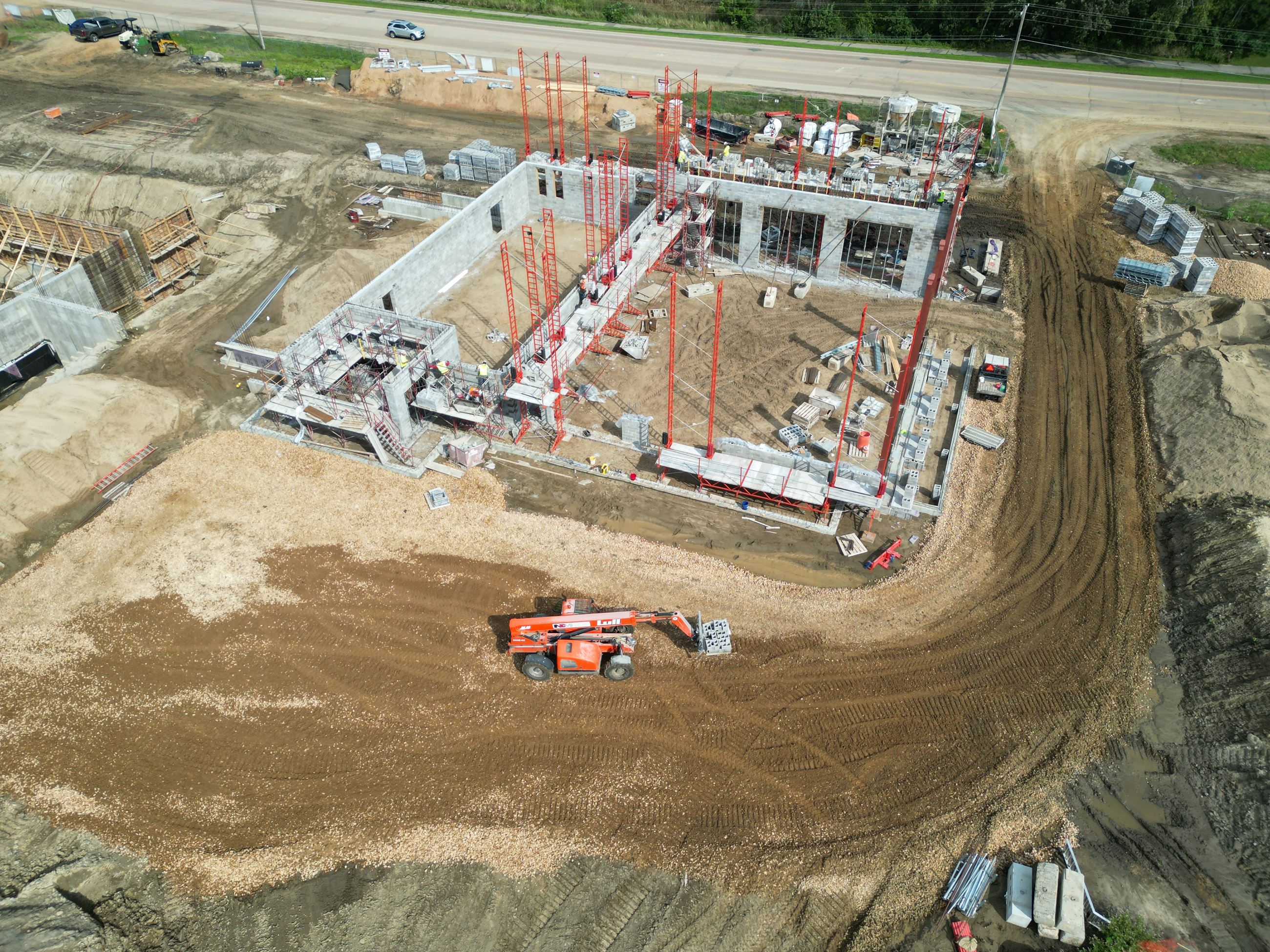 Public Safety Facility construction walls going up