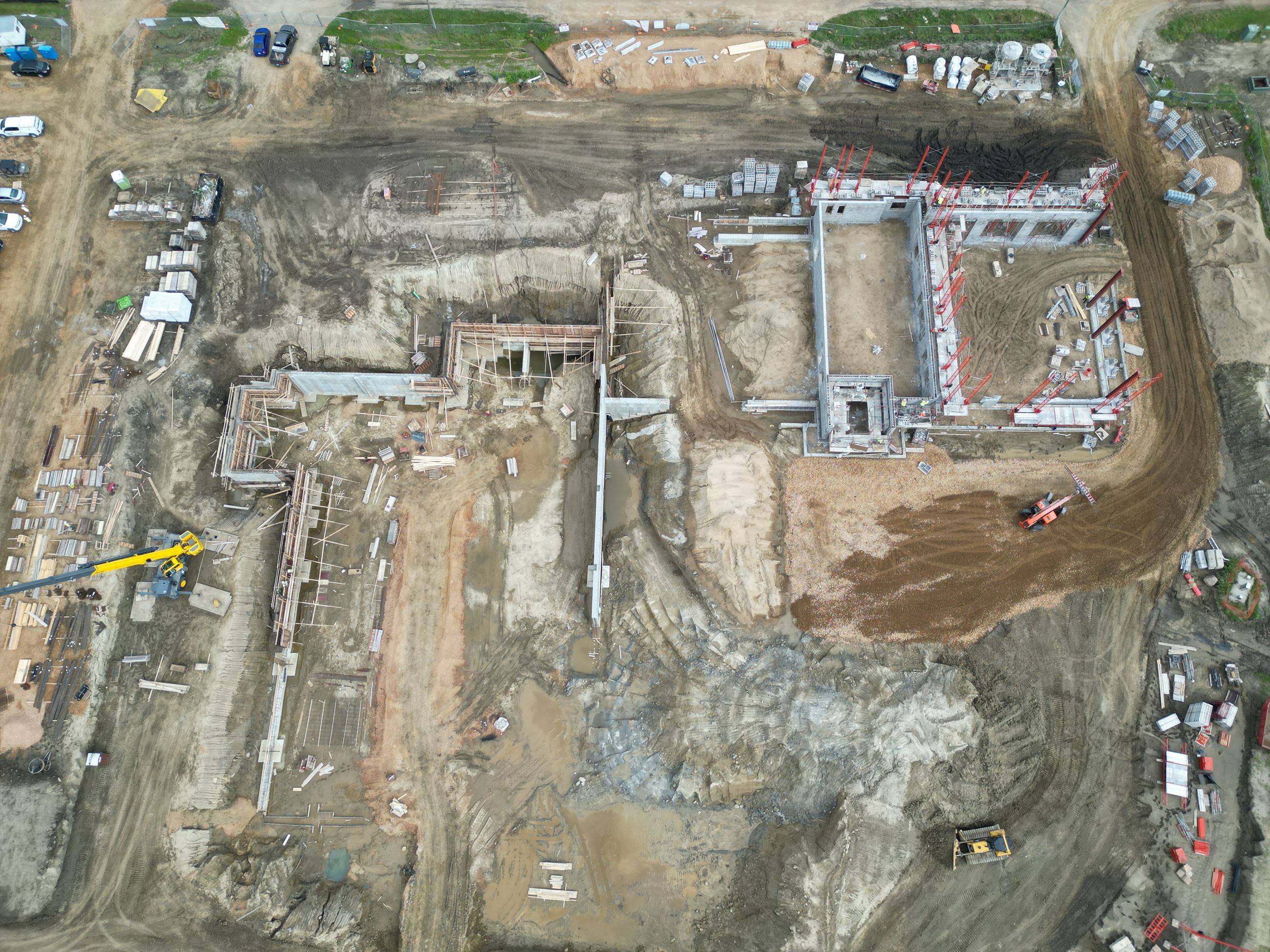 Overhead view of the public safety facility construction 
