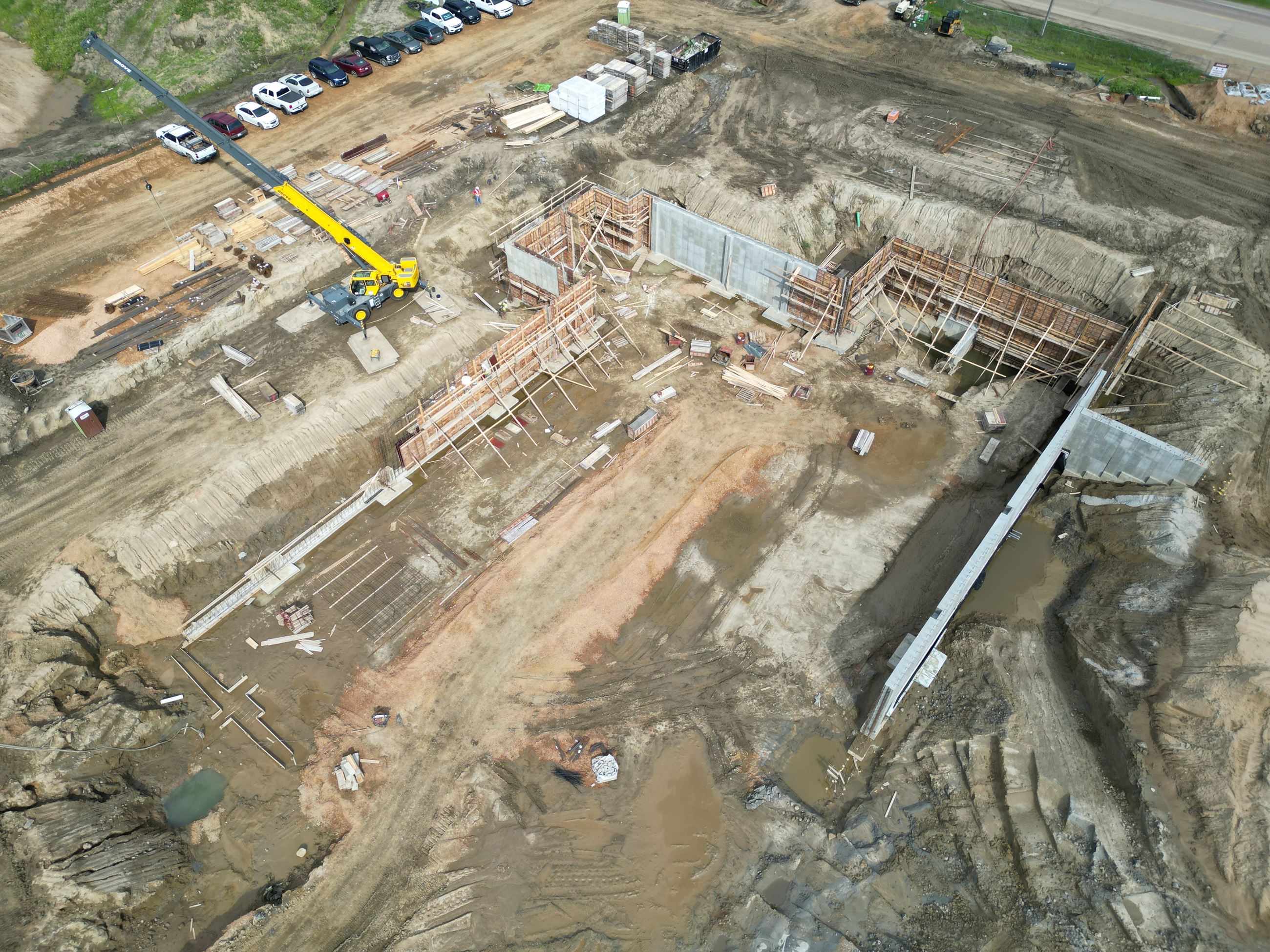 Footing and foundation being formed and poured